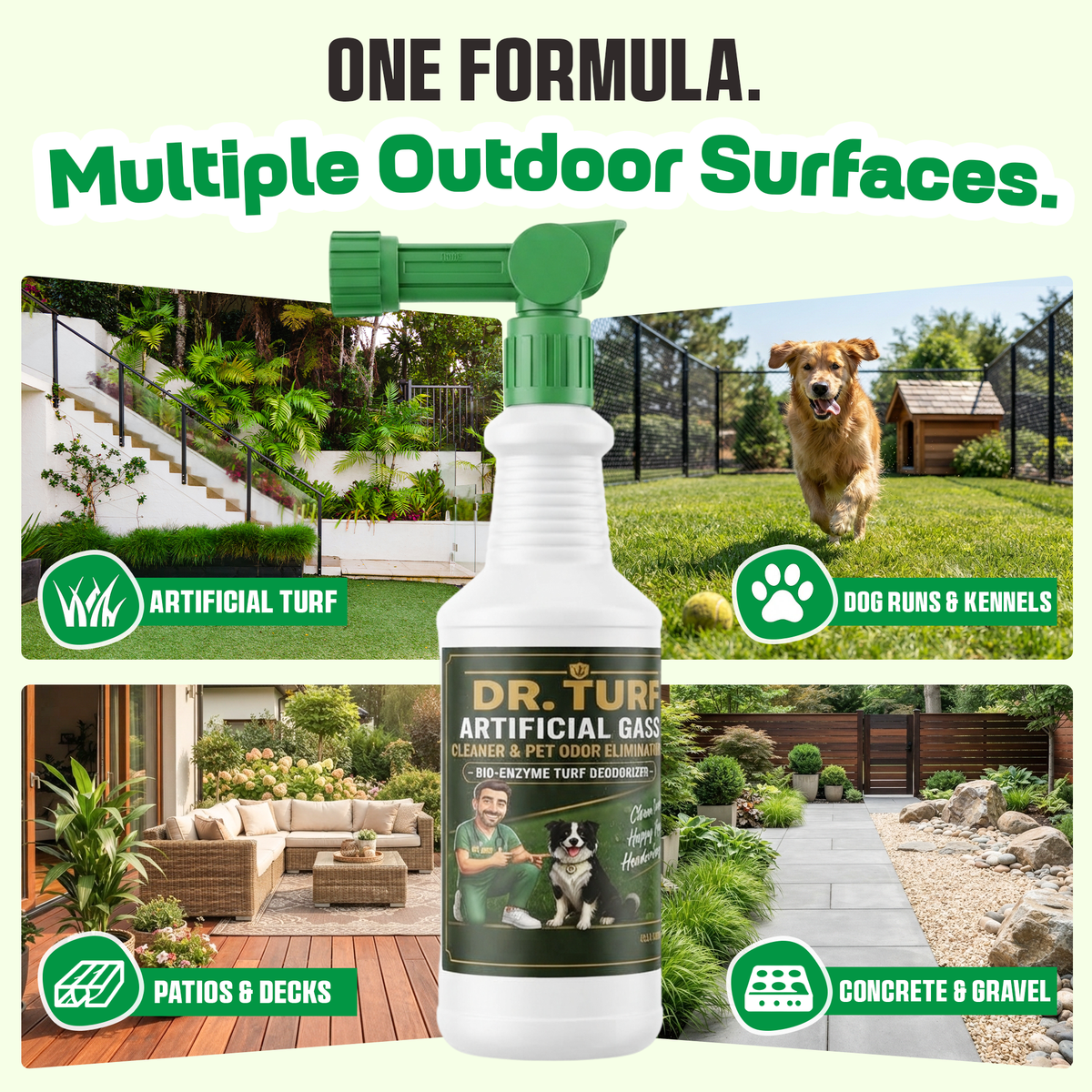Dr. Turf Artificial Grass Cleaner & Pet Odor Eliminator | Bio-Enzyme | 32 oz