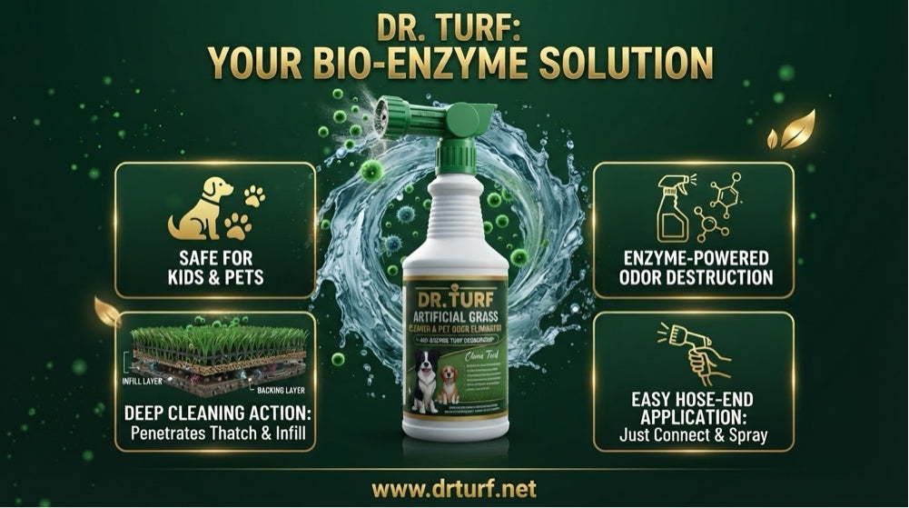 Dr. Turf Artificial Grass Cleaner & Pet Odor Eliminator | Bio-Enzyme | 32 oz